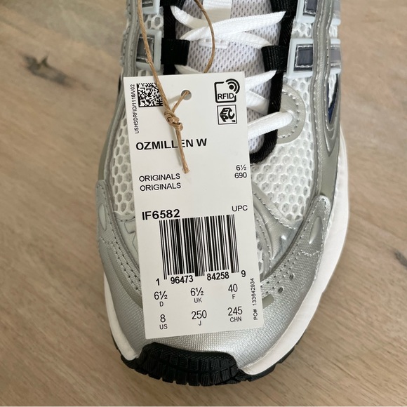 Adidas Originals Women’s Ozmillen Sneakers Size 8 Silver Tech Indigo - Picture 7 of 8